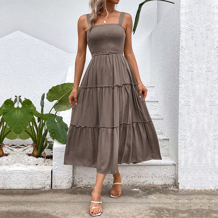 Women’s tiered dress with gathered top Lune London