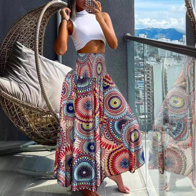 Lune London Bohemian Printed Maxi Skirt for Women