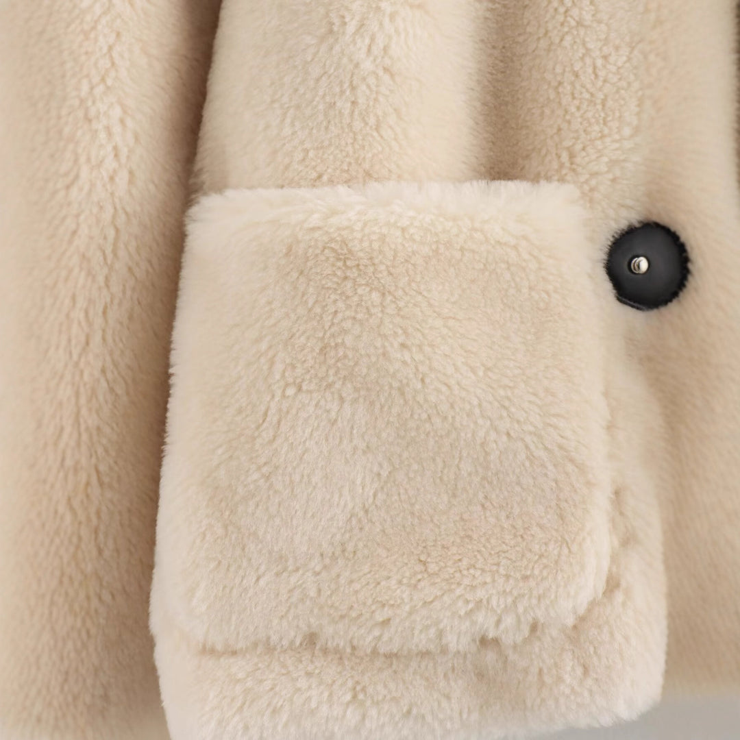 Women fleece jacket with decorative buttons Lune London