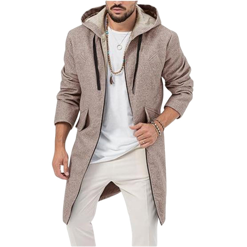 Trendy long jacket for men with hood Lune London