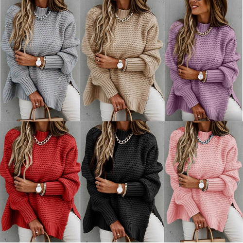 Thick knit sweater for women with voluminous sleeves and a relaxed fit Lune London