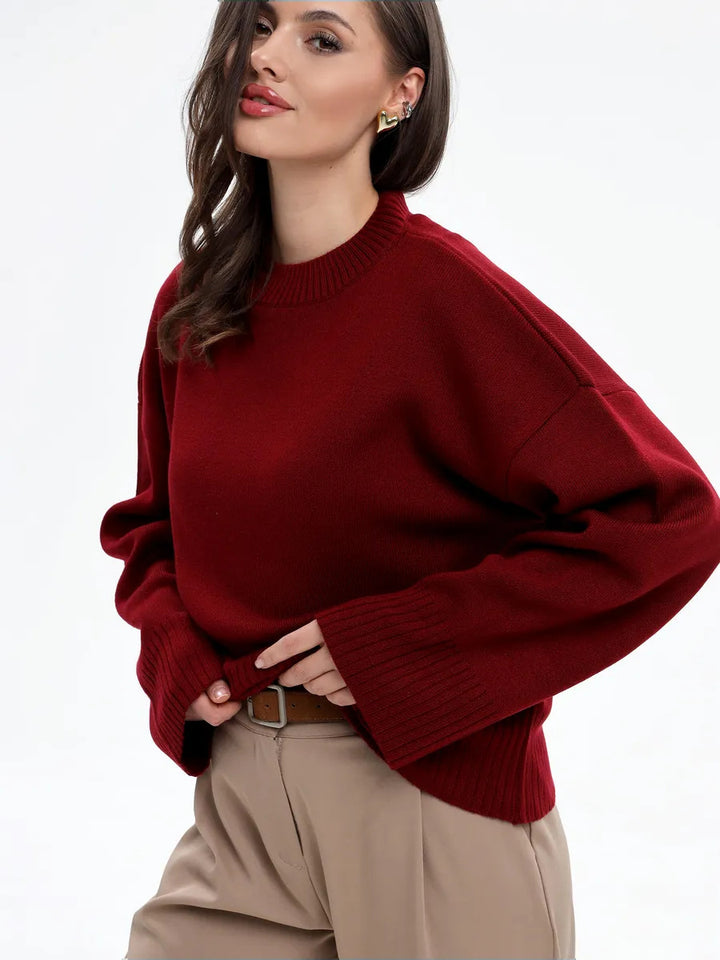 Pull confortable pour femmes avec coupe décontractée et motif tricoté texturé Chic & Stil
