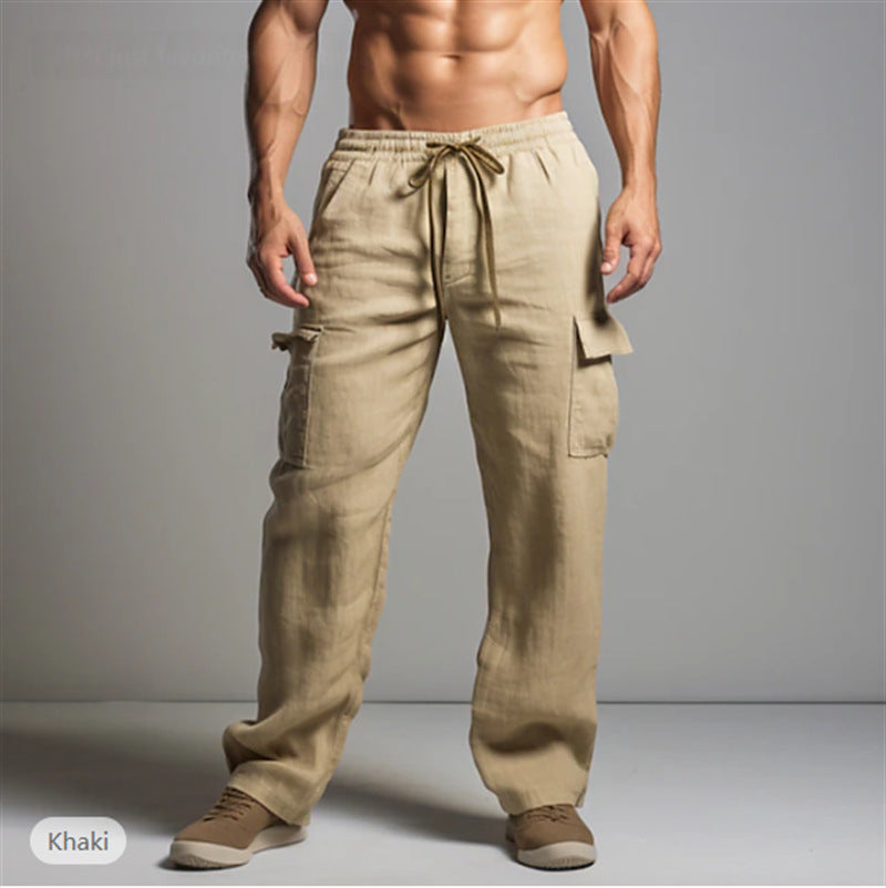 Casual cargo pants for men with elastic waistband and practical side pockets Lune London