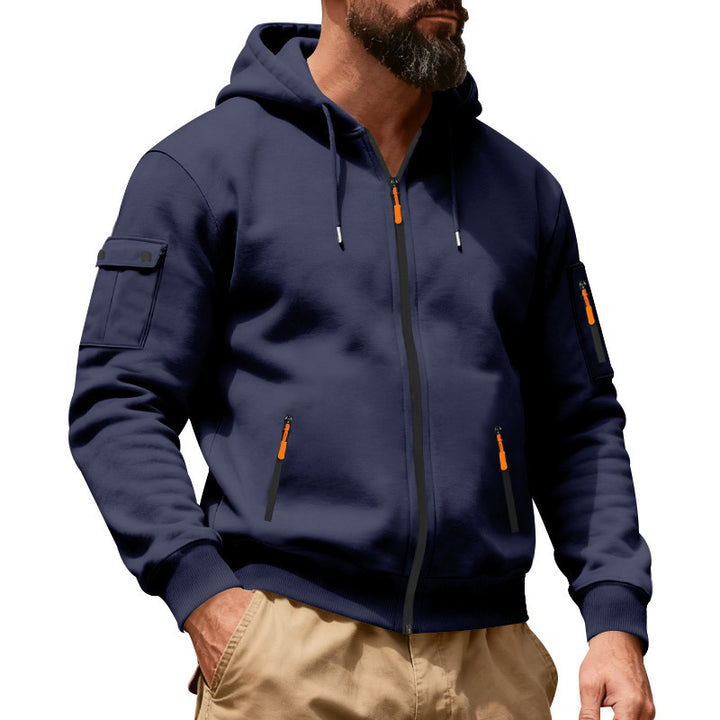 Men's sporty hoodie with practical zip pockets Lune London