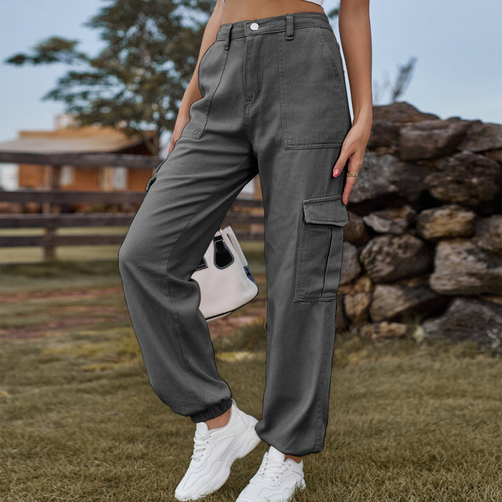 Women's cargo pants with side pockets and high waist Lune London