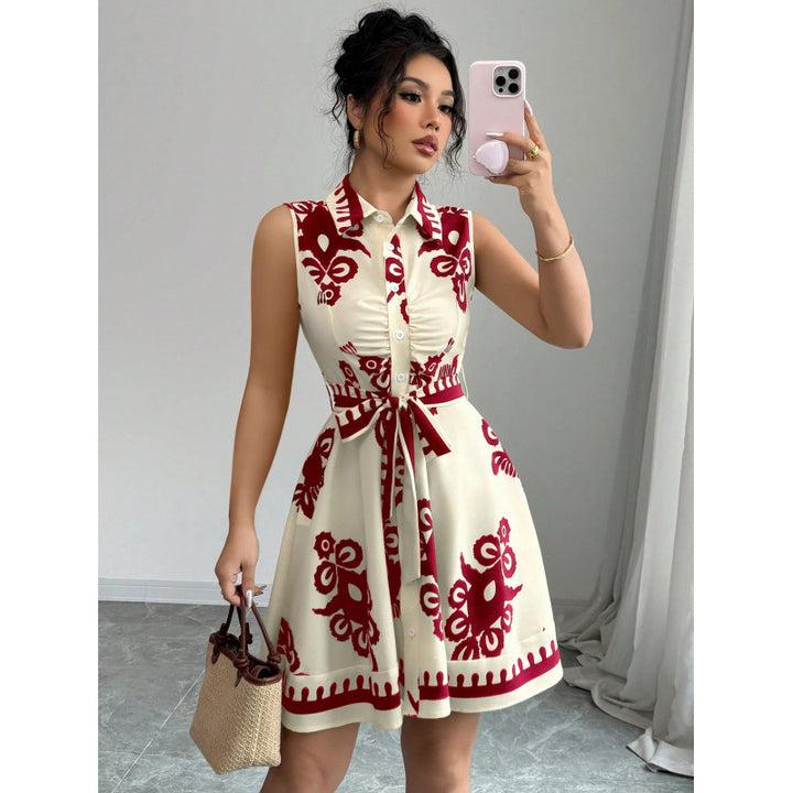 Shirt dress for women with tie belt Lune London