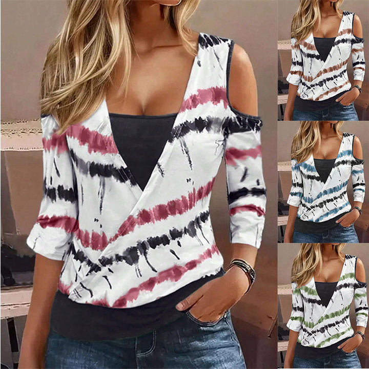 Women wrap top with cut-out sleeves and a unique batik design Lune London