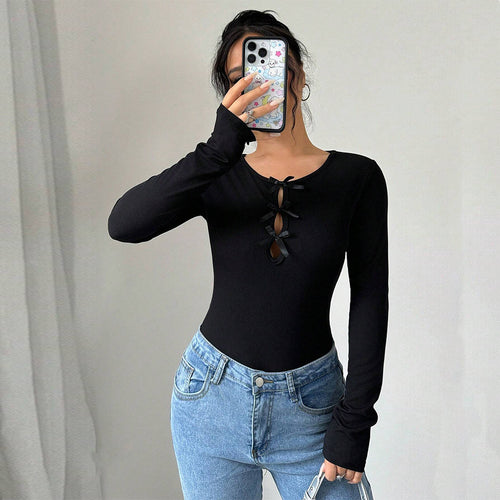 Robe femme avec nœuds décoratifs et manches longues Chic & Stil