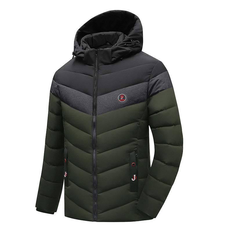Padded winter jacket for men with hood and chic and stylish design