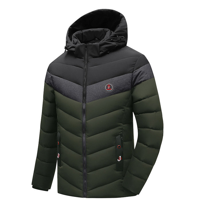 Padded winter jacket for men with hood and chic and stylish design