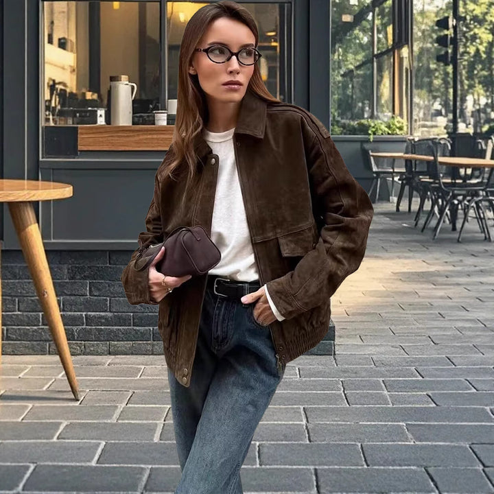 Lune London oversized suede jacket for women