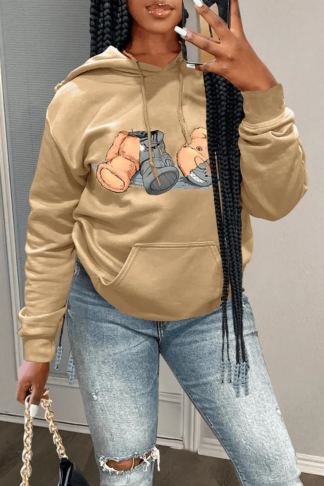 Women's hoodie with artistic graphic design Lune London