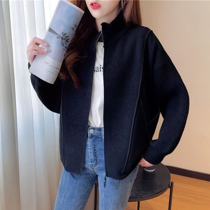 Veste volumineuse pour femmes avec col haut et fermeture éclair continue Chic & Stil