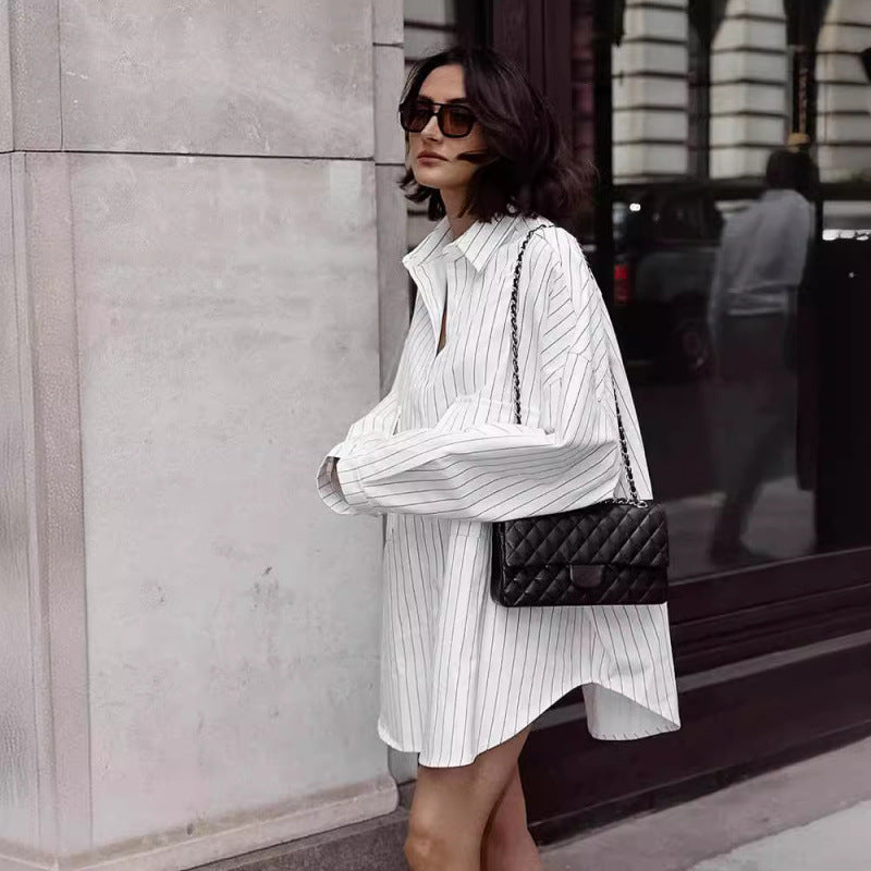 Oversized striped shirt dress for women Lune London