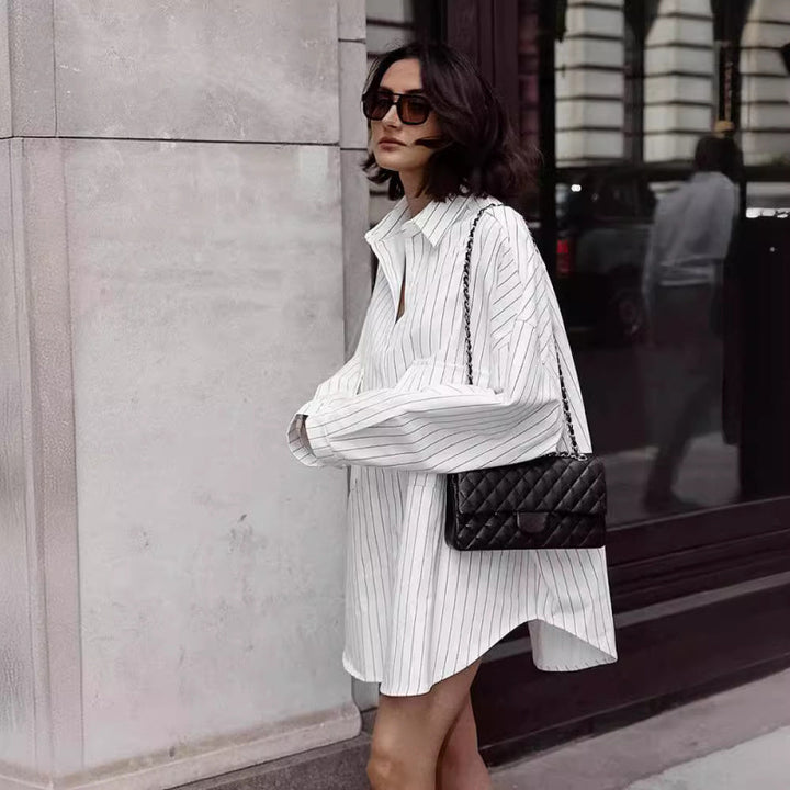 Oversized striped shirt dress for women Lune London