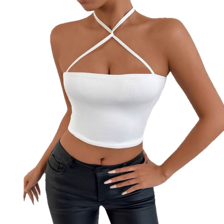 Women's Crop Top with sophisticated crisscross strap design Lune London