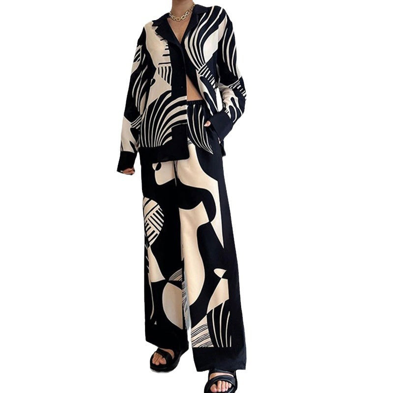 Ensemble en tissu à la mode pour femmes avec motif graphique Chic & Stil