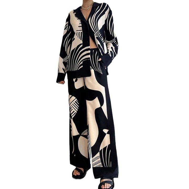 Ensemble en tissu à la mode pour femmes avec motif graphique Chic & Stil