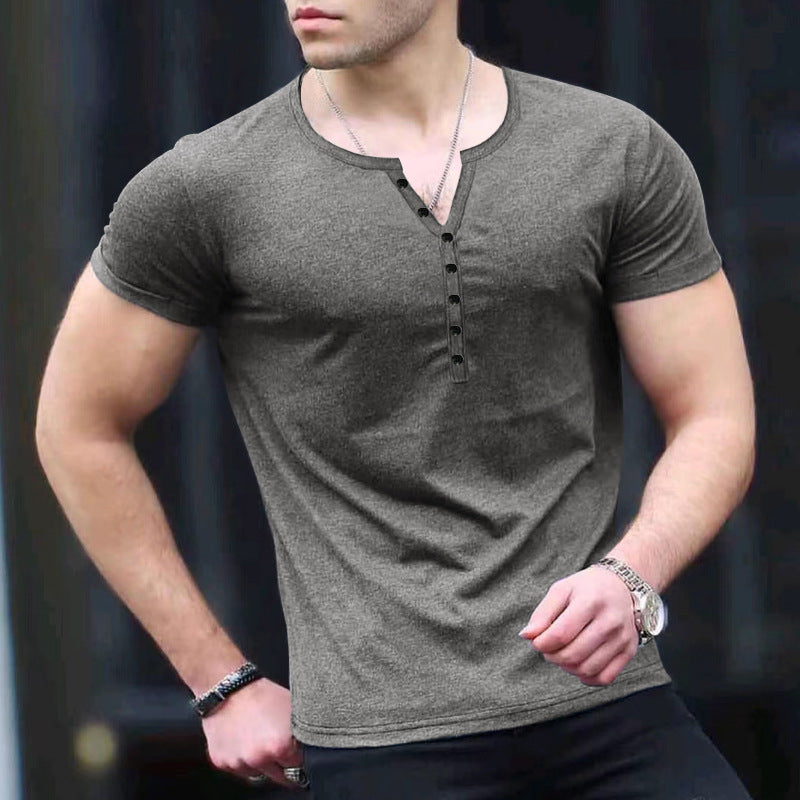 Men's Leisure Short Sleeve Henley T-shirt Lune London