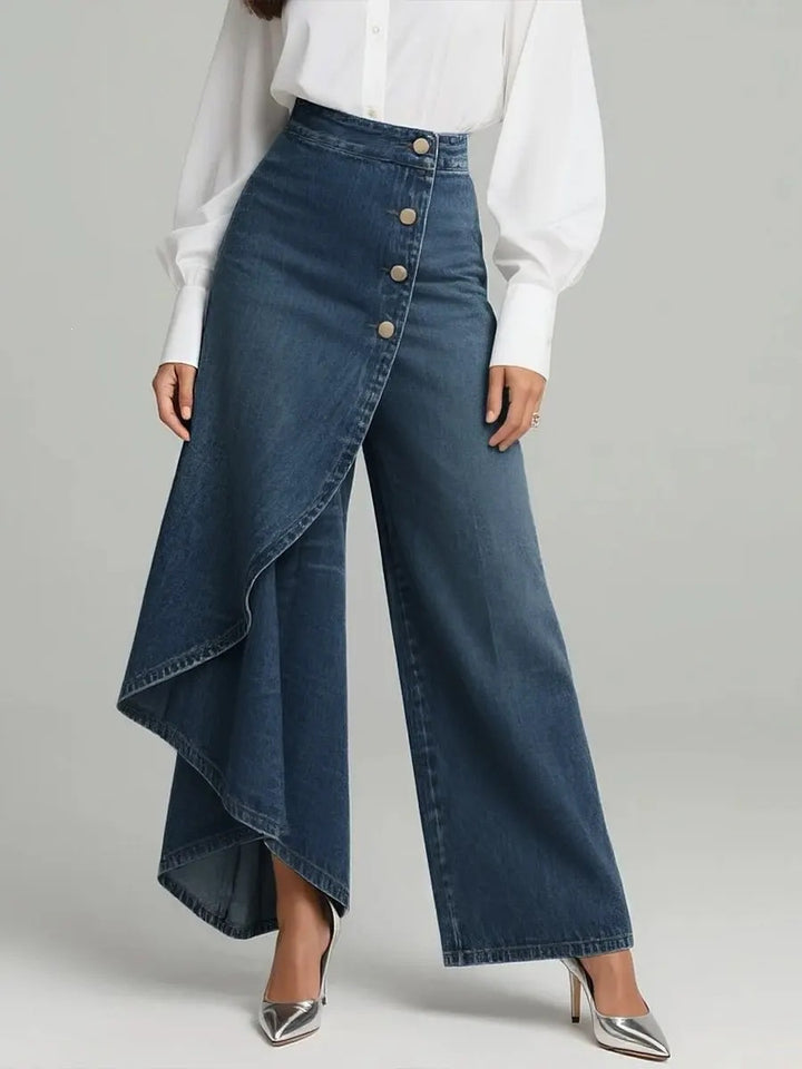 Women's skirt with asymmetric cut and button details Chic & Stil