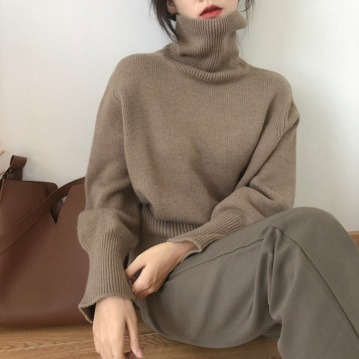 Pull à col roulé féminin à la mode en tricot doux Chic & Stil