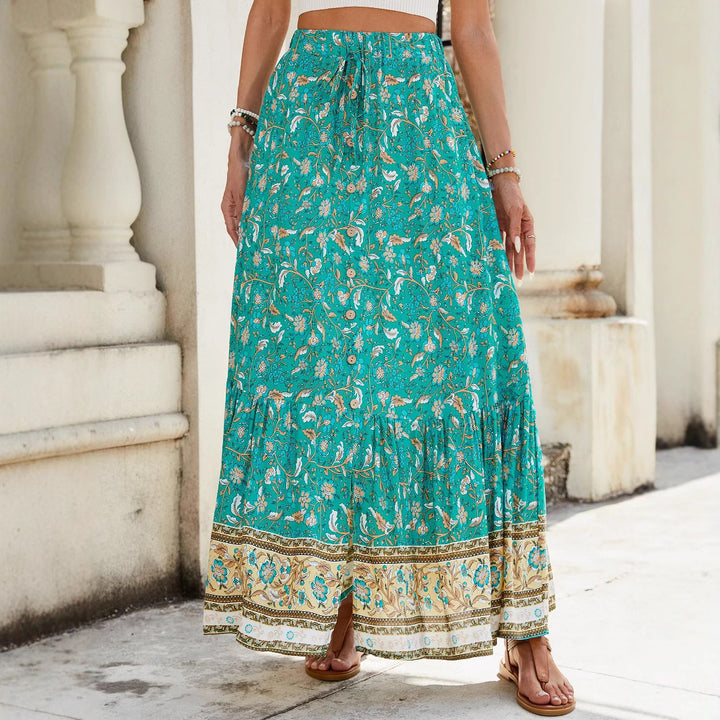 Lune London floral print bohemian maxi skirt