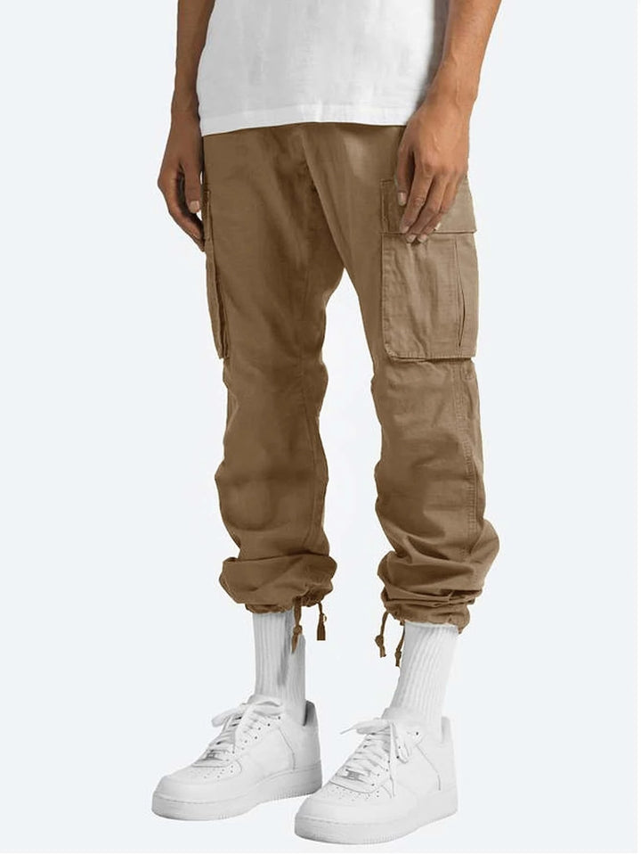 Men's cargo pants with practical side pockets and adjustable waistband Lune London
