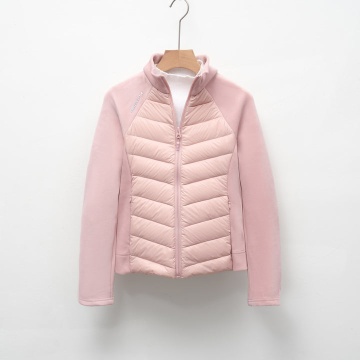 Quilted sports jacket for women with high collar and functional zip pockets Lune London