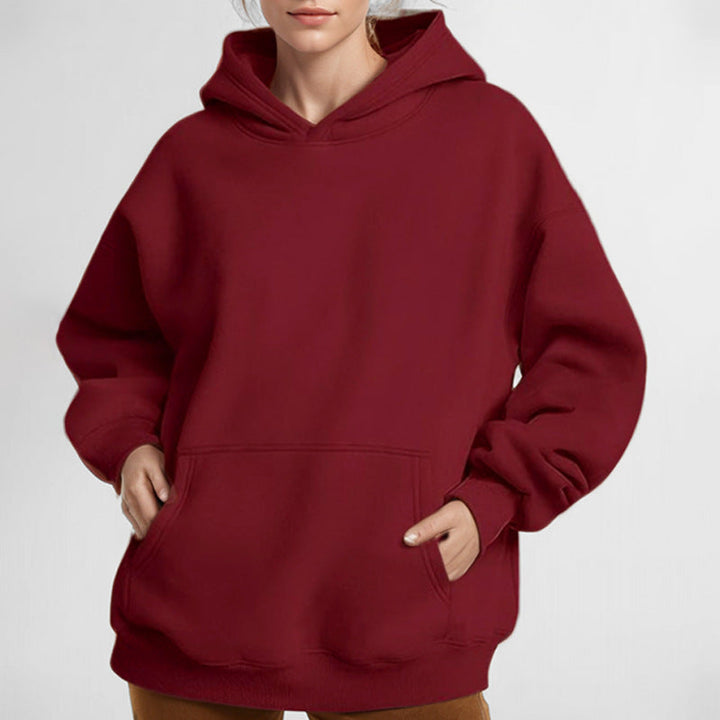 Women's Loose Hoodie Made Of Soft Fleece with Kangaroo Pocket Lune London