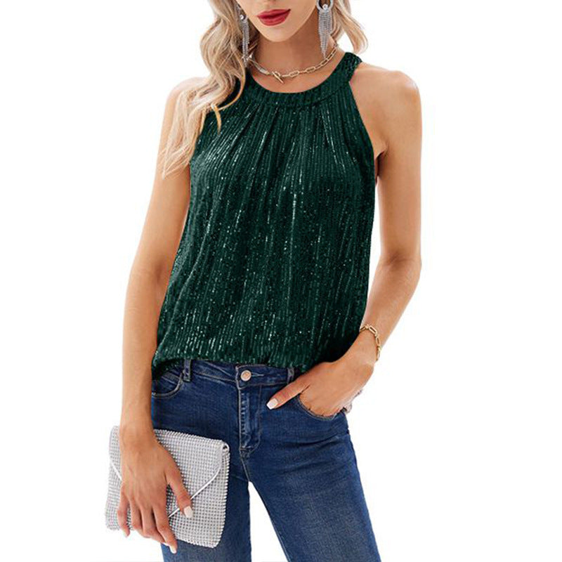 Ladies functional top with sequins Lune London
