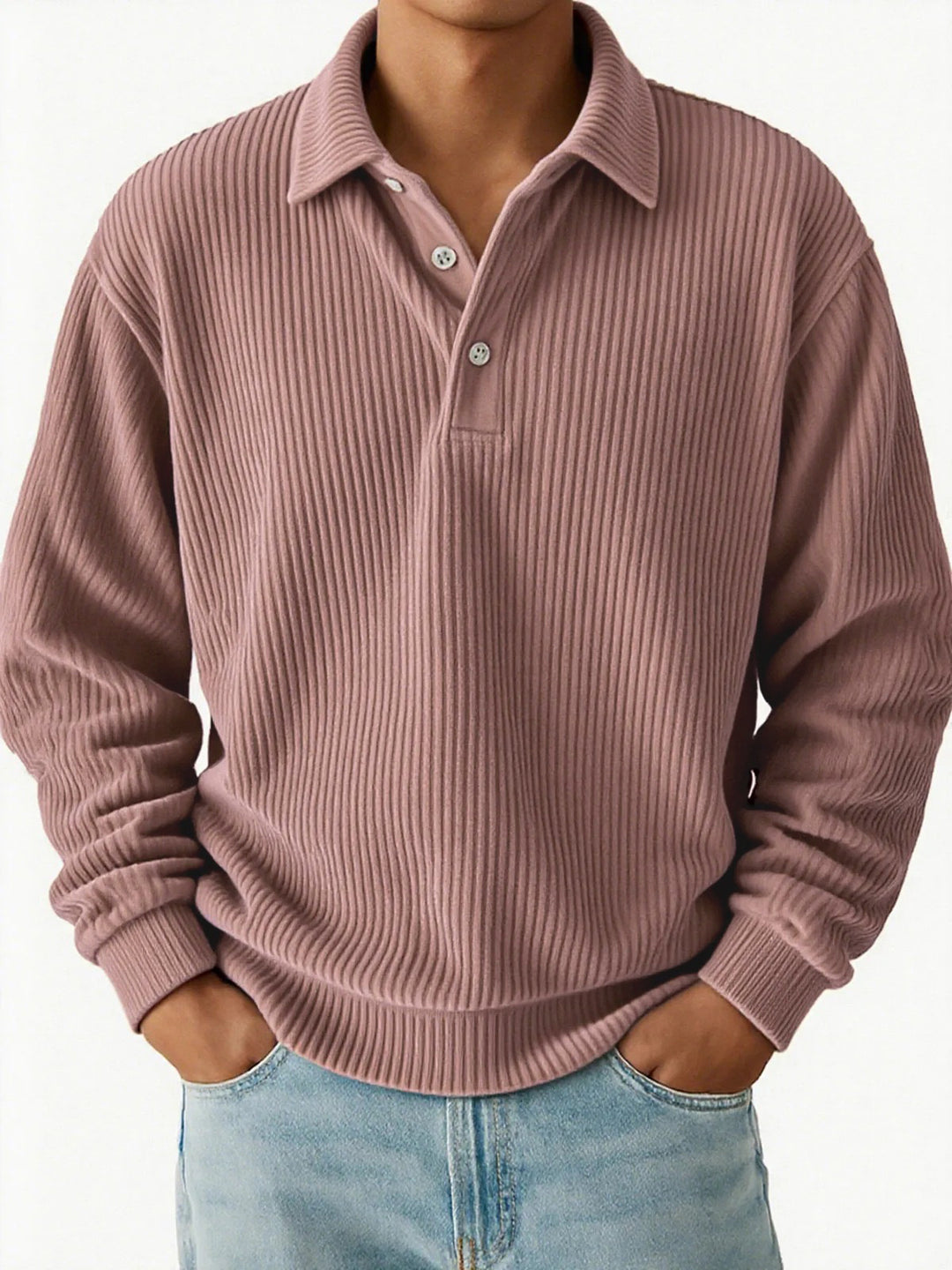 Men's polo with ribbed texture and classic collar Lune London