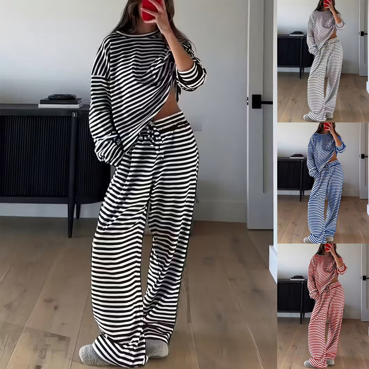 Ensemble de loisirs rayé élégant pour femmes Chic & Stil