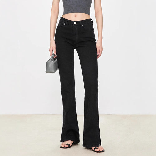 Jean bootcut pour femmes au style vintage avec taille haute Chic & Stil
