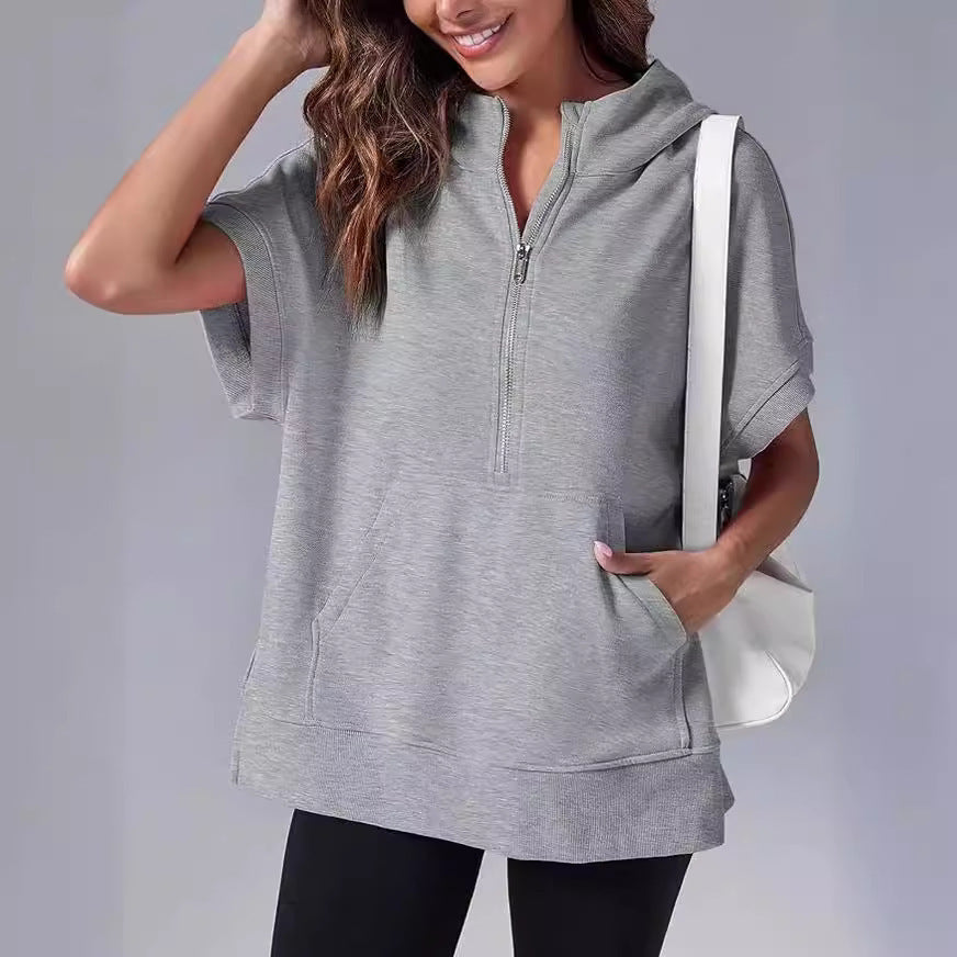 Casual hooded sweatshirt for women with zipper Lune London