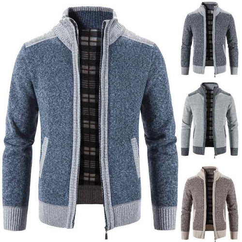 Lune London | Men's Cardigan with Modern Stand-Up Collar and Textured Design