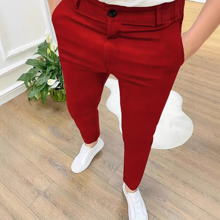 Trendy slim-fit pants for men with elastic waistband and practical pockets Lune London