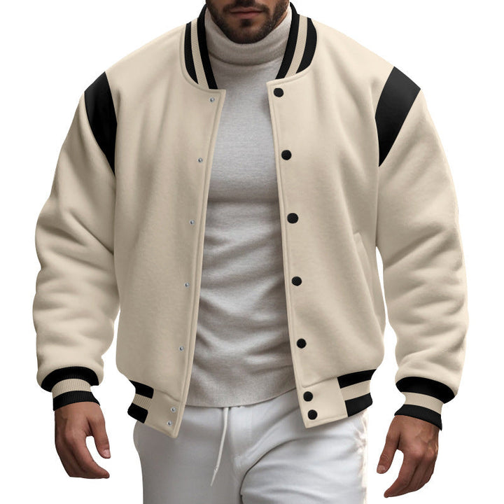 Men's Sporty College Jacket with Modern Design and Contrast Sleeves Lune London