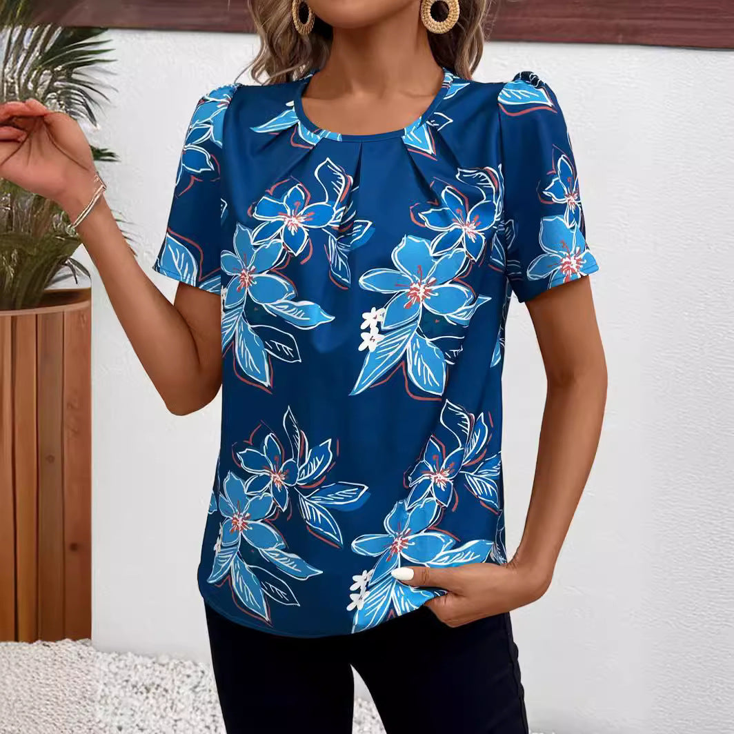 Ladies pleats floral pattern top Lune London