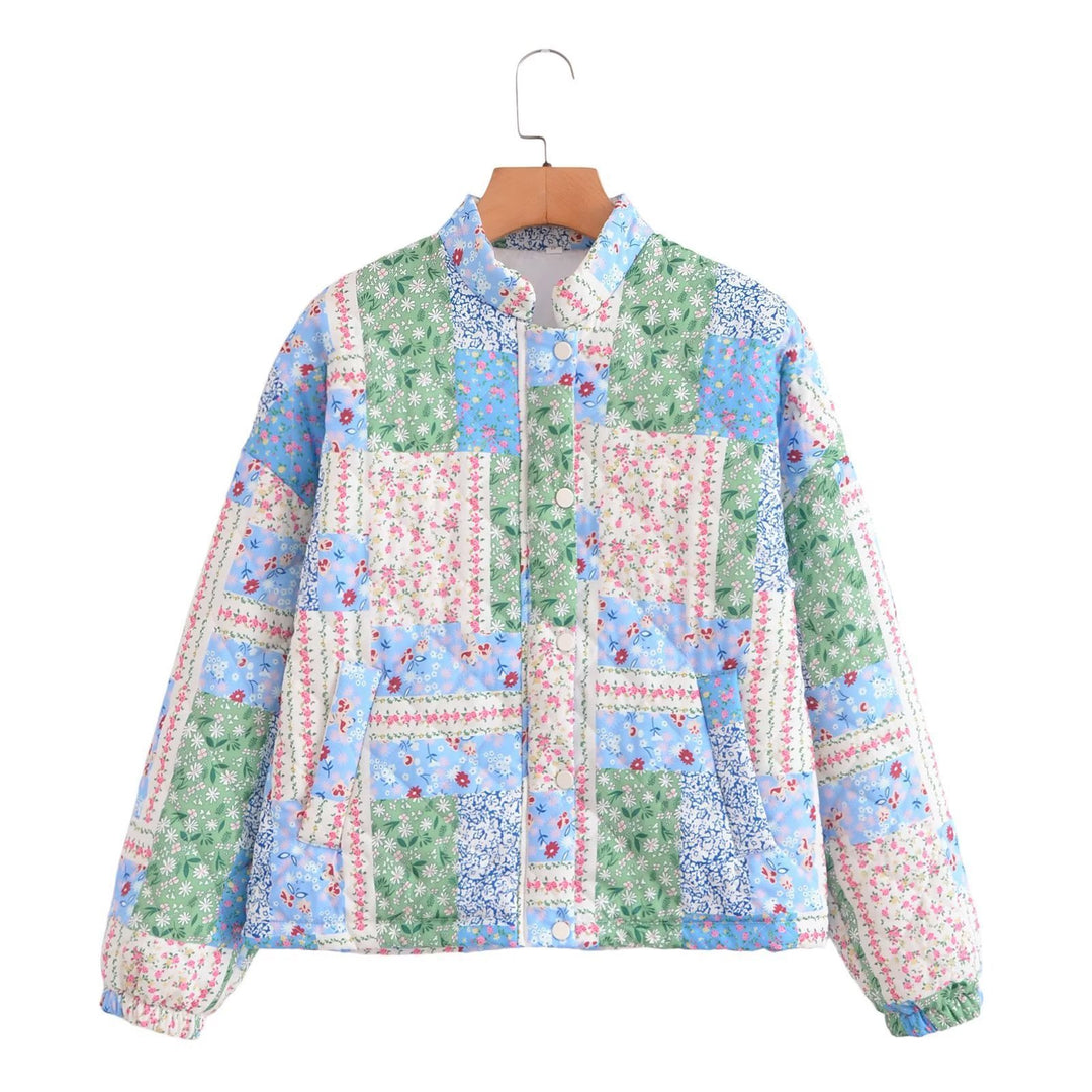 Veste matelassée en patchwork pour femmes avec poches pratiques Chic & Stil