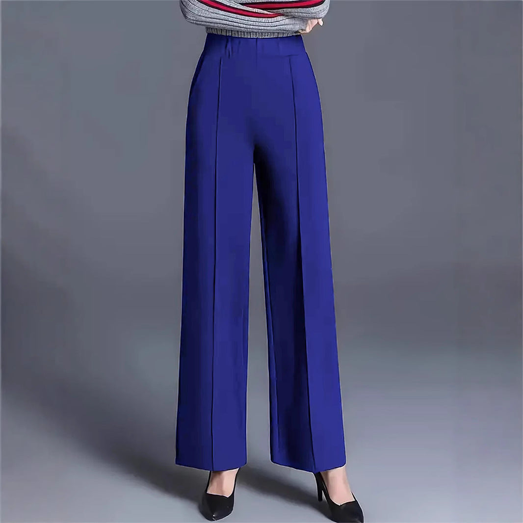 Women Wide-Cut High-Waist Trousers with Elegant Creases Lune London
