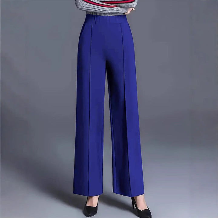 Women Wide-Cut High-Waist Trousers with Elegant Creases Lune London