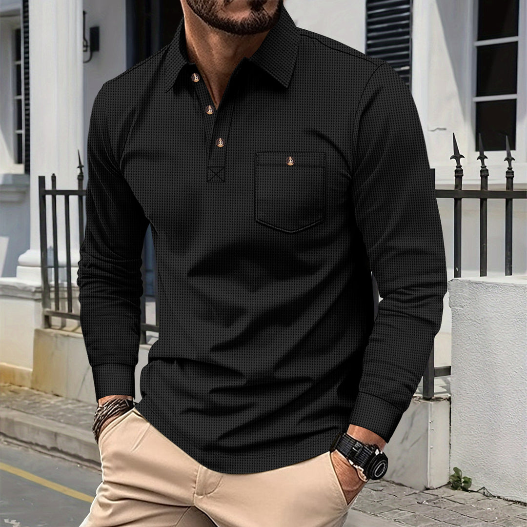 Men's Long Sleeve Polo Lune London
