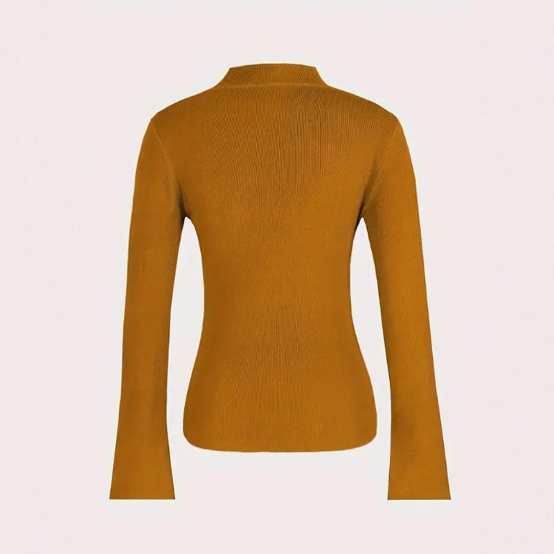 Femme Chic Tricot Haut avec Détails de Bouton Polyvalents Chic & Stil