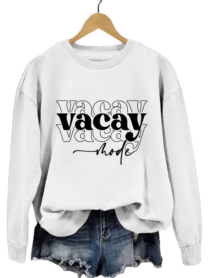 Sweatshirt femme avec lettrage décontracté et coupe décontractée Chic & Stil