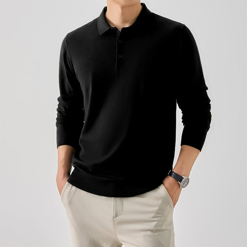 Men's Chic Long Sleeve Polo Shirt