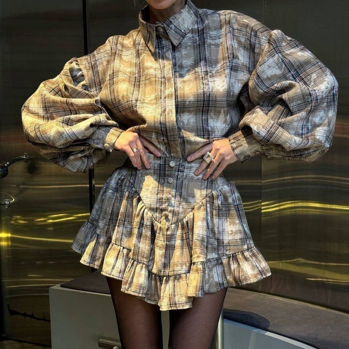 Women's blouse with voluminous sleeves and flounced skirt Lune London