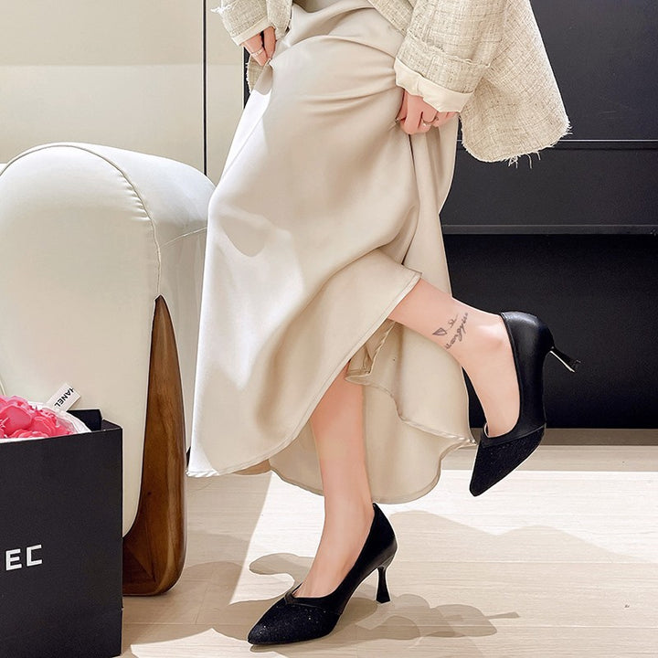 Elegant women's heels with delicate lace Lune London