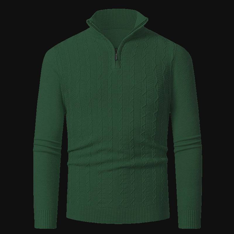Knitted sweater for men with modern collar and zipper Lune London