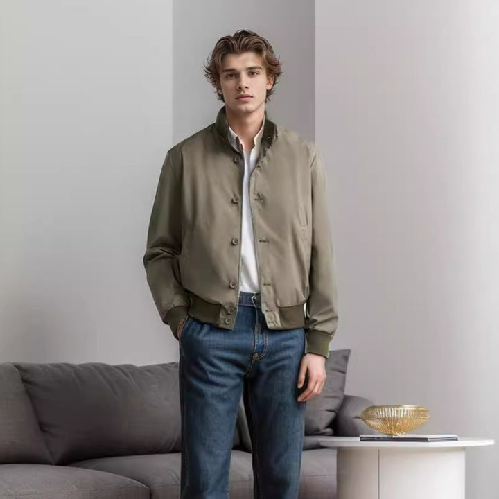 Trendy casual jacket for men with protective high collar and practical pockets Lune London