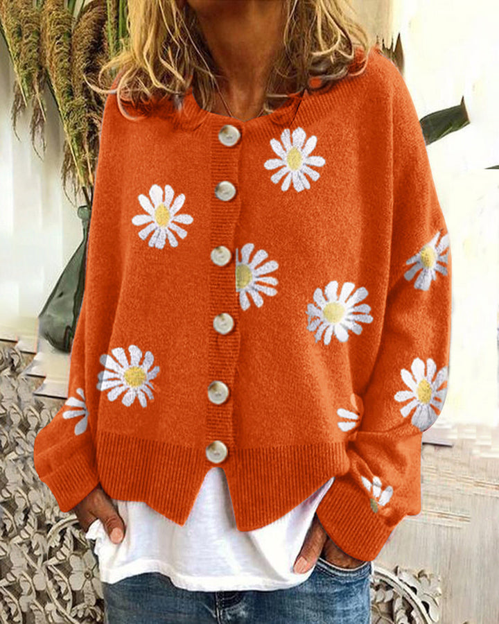 Women's Casual Gilet with Floral Print and Chic Button Details and Style